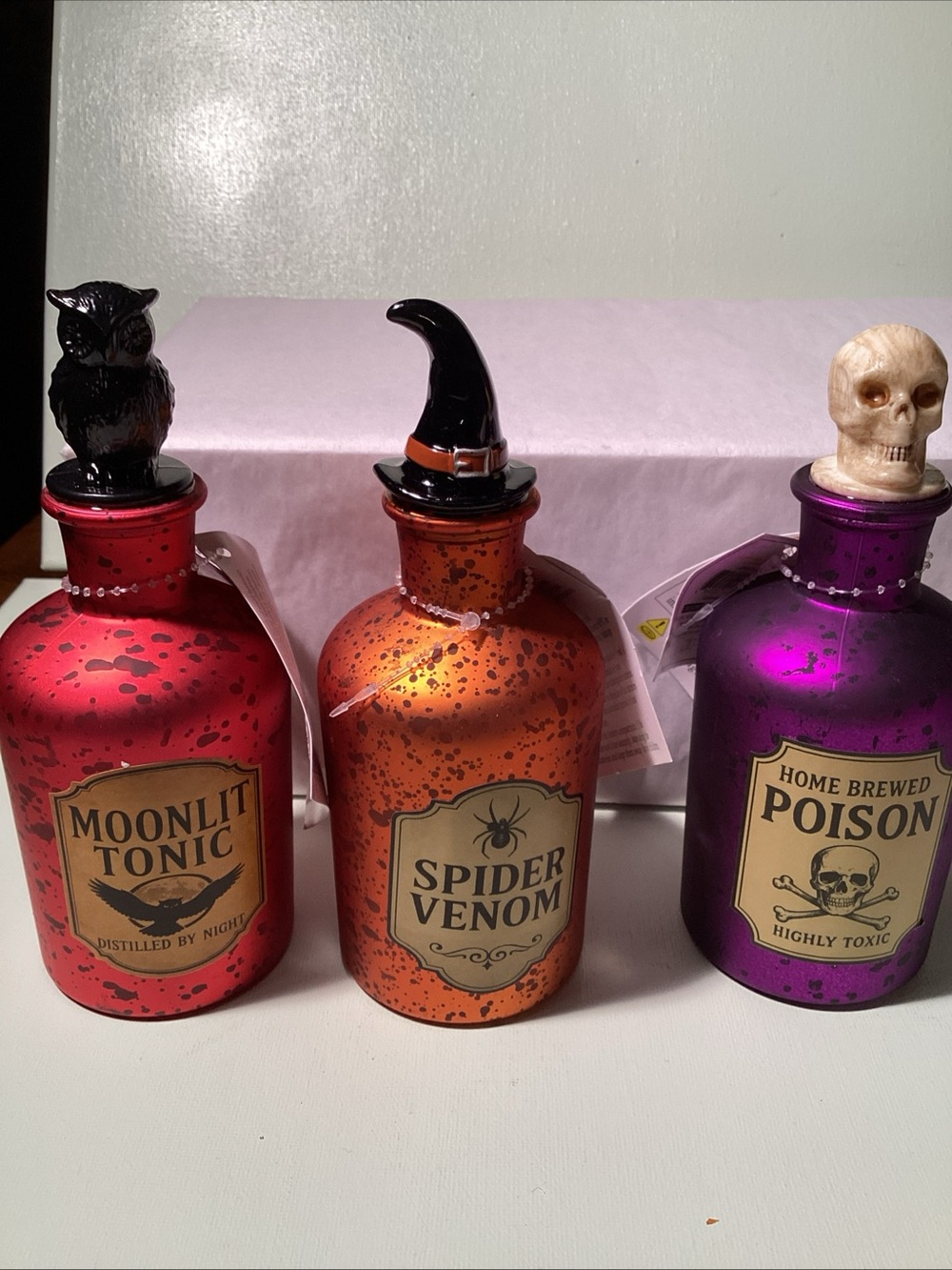 Three 2026 Bullseye Playground Lighted-Up Potion Bottles